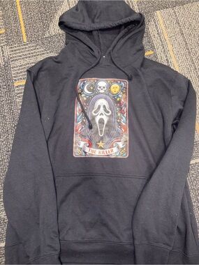 Makers Market Black Graphic Crewneck Hoodie with Colorful 'Scream' Artwork